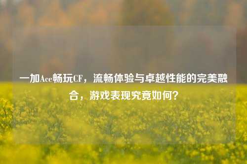 一加Ace畅玩CF，流畅体验与卓越性能的完美融合，游戏表现究竟如何？