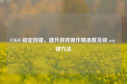 CSGO 锁定按键，提升游戏操作精准度及锁 win 键方法