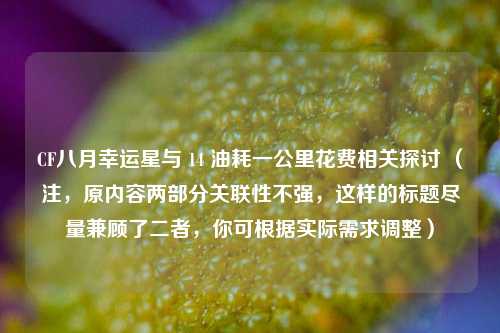 CF八月幸运星与 14 油耗一公里花费相关探讨 (注,原内容两部分关联性不强,这样的标题尽量兼顾了二者,你可根据实际需求调整)
