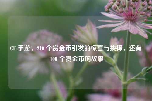 CF 手游,210 个赏金币引发的惊喜与抉择,还有 100 个赏金币的故事