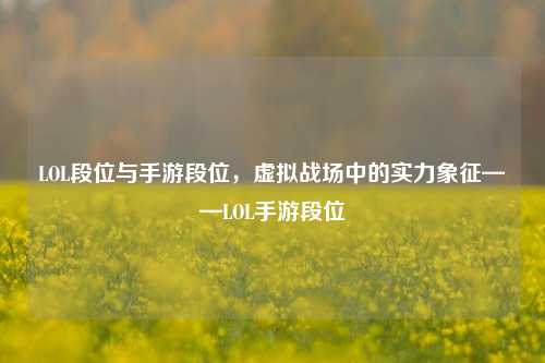 LOL段位与手游段位,虚拟战场中的实力象征——LOL手游段位