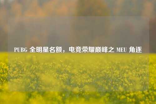 PUBG 全明星名额，电竞荣耀巅峰之 MEU 角逐