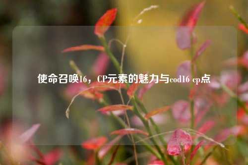 使命召唤16,CP元素的魅力与cod16 cp点