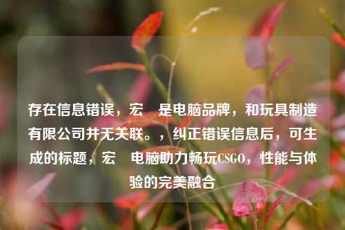 存在信息错误，宏碁是电脑品牌，和玩具制造有限公司并无关联。，纠正错误信息后，可生成的标题，宏碁电脑助力畅玩CSGO，性能与体验的完美融合