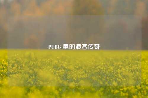 PUBG 里的浪客传奇