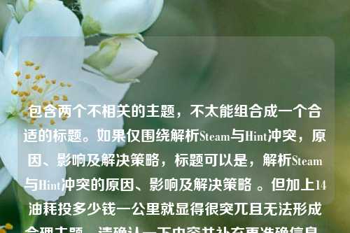 包含两个不相关的主题，不太能组合成一个合适的标题。如果仅围绕解析Steam与Hint冲突，原因、影响及解决策略，标题可以是，解析Steam与Hint冲突的原因、影响及解决策略 。但加上14油耗投多少钱一公里就显得很突兀且无法形成合理主题。请确认一下内容并补充更准确信息。