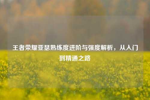 王者荣耀亚瑟熟练度进阶与强度解析,从入门到精通之路