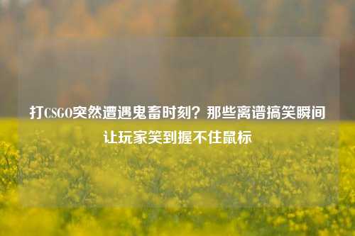 打CSGO突然遭遇鬼畜时刻？那些离谱搞笑瞬间让玩家笑到握不住鼠标