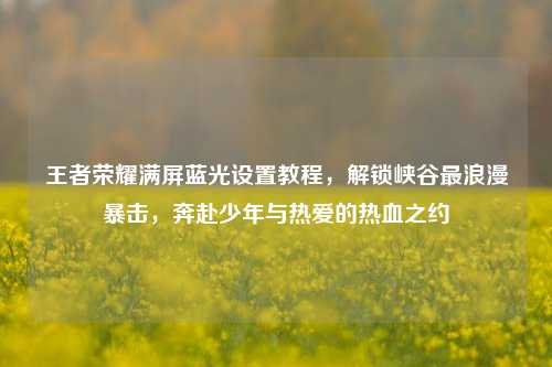 王者荣耀满屏蓝光设置教程，解锁峡谷最浪漫暴击，奔赴少年与热爱的热血之约
