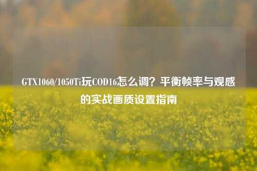 GTX1060/1050Ti玩COD16怎么调？平衡帧率与观感的实战画质设置指南