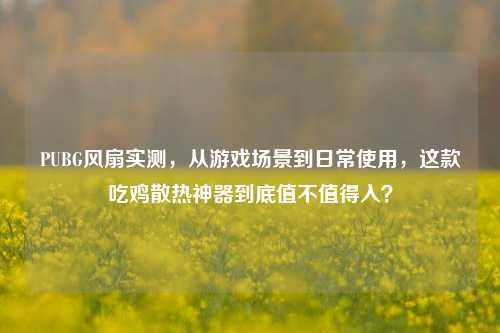 PUBG风扇实测,从游戏场景到日常使用,这款吃鸡散热神器到底值不值得入?