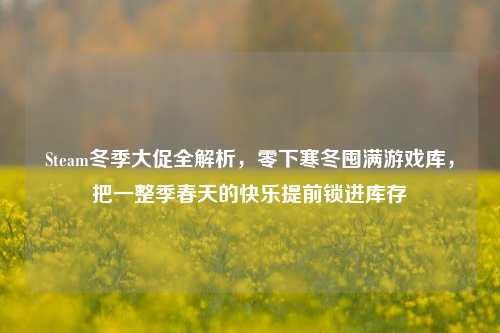 Steam冬季大促全解析,零下寒冬囤满游戏库,把一整季春天的快乐提前锁进库存