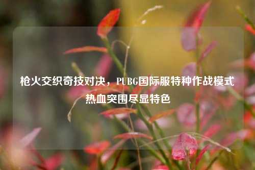 枪火交织奇技对决,PUBG国际服特种作战模式热血突围尽显特色