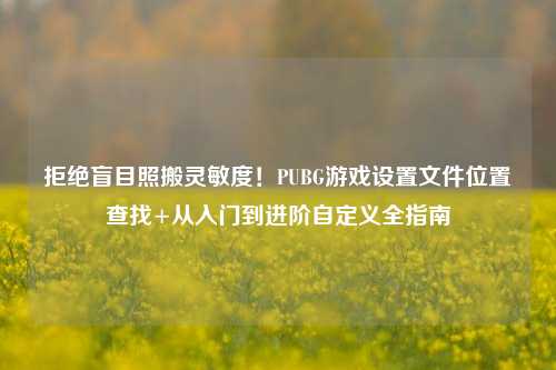 拒绝盲目照搬灵敏度！PUBG游戏设置文件位置查找+从入门到进阶自定义全指南
