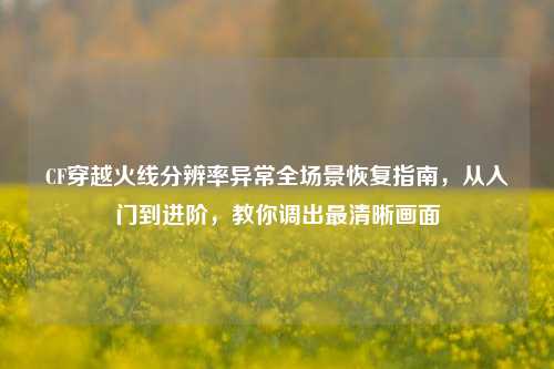 CF穿越火线分辨率异常全场景恢复指南,从入门到进阶,教你调出最清晰画面