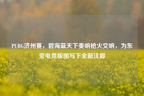 PUBG济州赛，碧海蓝天下奏响枪火交响，为东亚电竞版图写下全新注脚