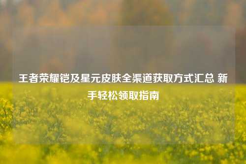 王者荣耀铠及星元皮肤全渠道获取方式汇总 新手轻松领取指南