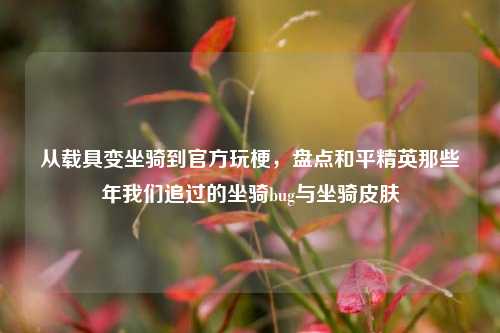 从载具变坐骑到官方玩梗，盘点和平精英那些年我们追过的坐骑bug与坐骑皮肤