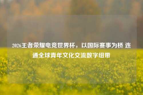 2026王者荣耀电竞世界杯，以国际赛事为桥 连通全球青年文化交流数字纽带