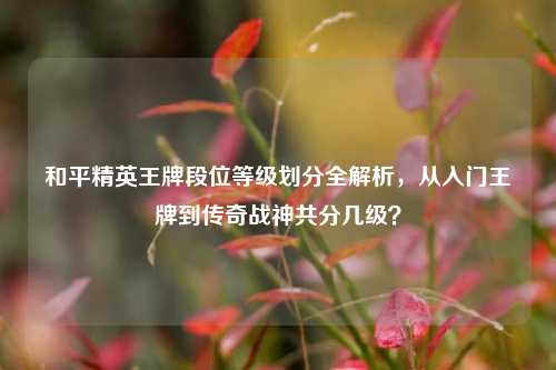 和平精英王牌段位等级划分全解析，从入门王牌到传奇战神共分几级？