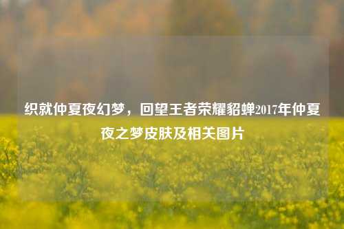 织就仲夏夜幻梦，回望王者荣耀貂蝉2017年仲夏夜之梦皮肤及相关图片