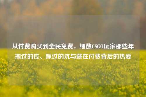 从付费购买到全民免费，细数CSGO玩家那些年掏过的钱、踩过的坑与藏在付费背后的热爱
