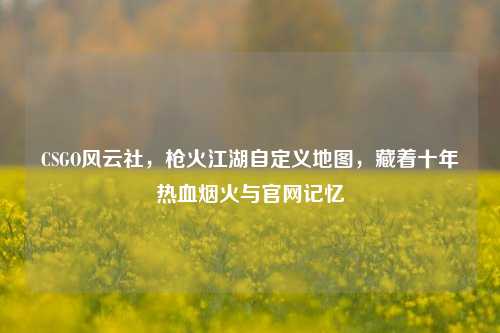 CSGO风云社，枪火江湖自定义地图，藏着十年热血烟火与官网记忆