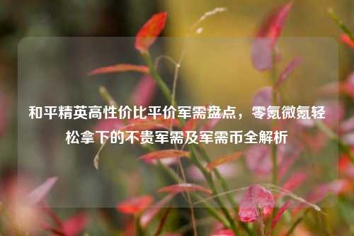 和平精英高性价比平价军需盘点,零氪微氪轻松拿下的不贵军需及军需币全解析