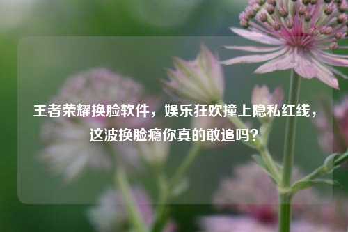 王者荣耀换脸软件,娱乐狂欢撞上隐私红线,这波换脸瘾你真的敢追吗?