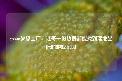 Steam梦想工厂,让每一份热爱都能找到落地坐标的游戏乐园