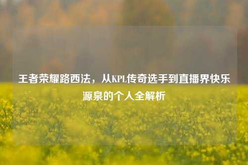 王者荣耀路西法,从KPL传奇选手到直播界快乐源泉的个人全解析