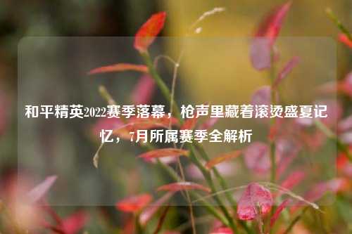 和平精英2022赛季落幕，枪声里藏着滚烫盛夏记忆，7月所属赛季全解析