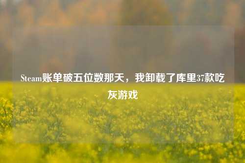 Steam账单破五位数那天,我卸载了库里37款吃灰游戏