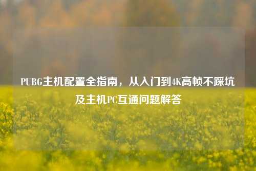 PUBG主机配置全指南,从入门到4K高帧不踩坑及主机PC互通问题解答