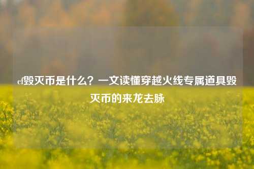 cf毁灭币是什么？一文读懂穿越火线专属道具毁灭币的来龙去脉
