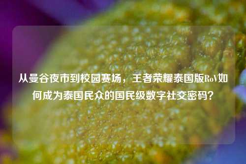 从曼谷夜市到校园赛场,王者荣耀泰国版RoV如何成为泰国民众的国民级数字社交密码?
